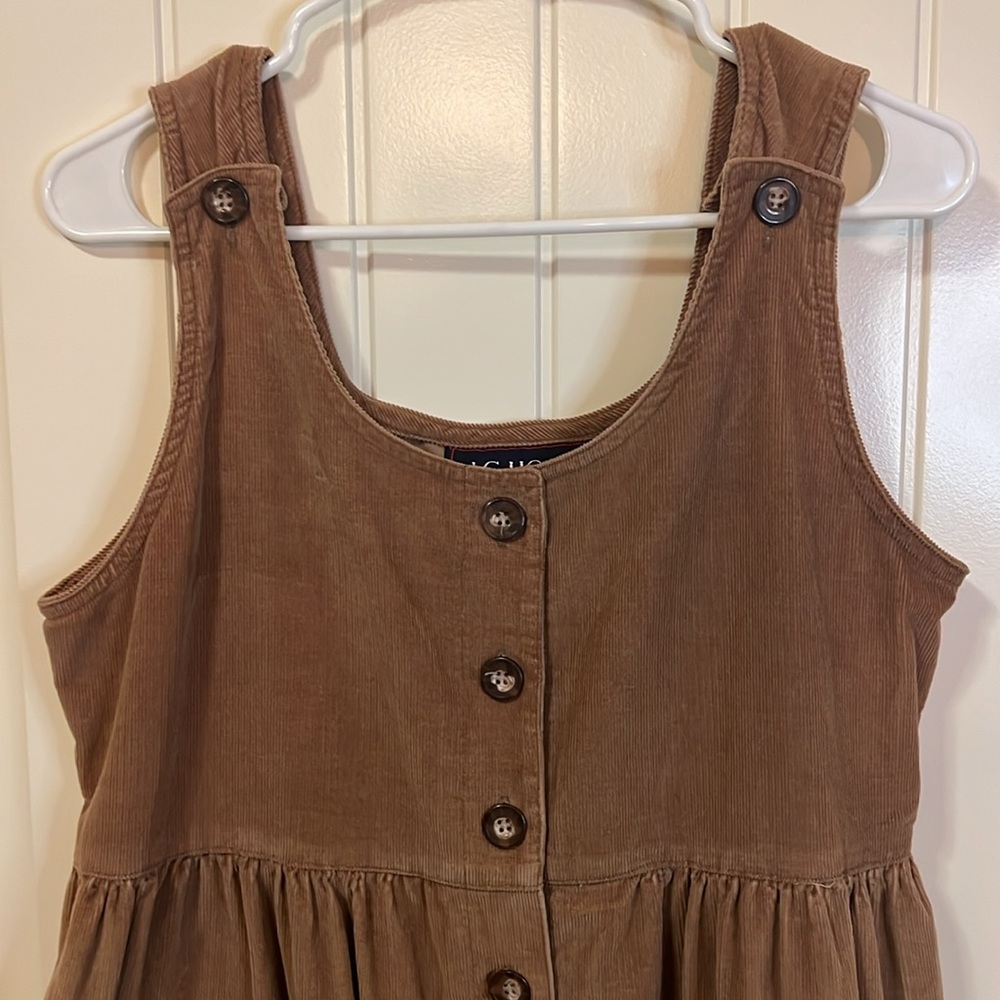 Vintage 80s Corduroy Pinafore Dress
